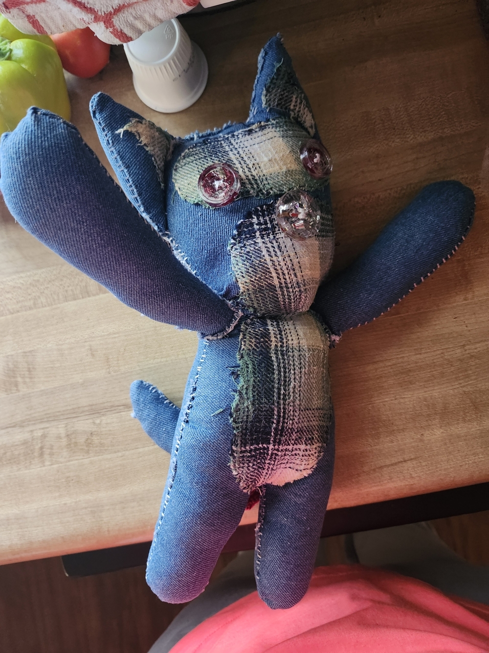 Upcycled Denim Plaid Plush — Eco‑Cute, Handmade & Impossible to Resist
